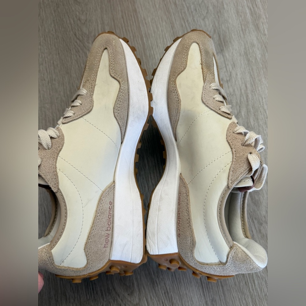 New Balance 327 Retro Sneakers | Neutral Beige & Pink | Women’s 9 - Picture 4 of 7